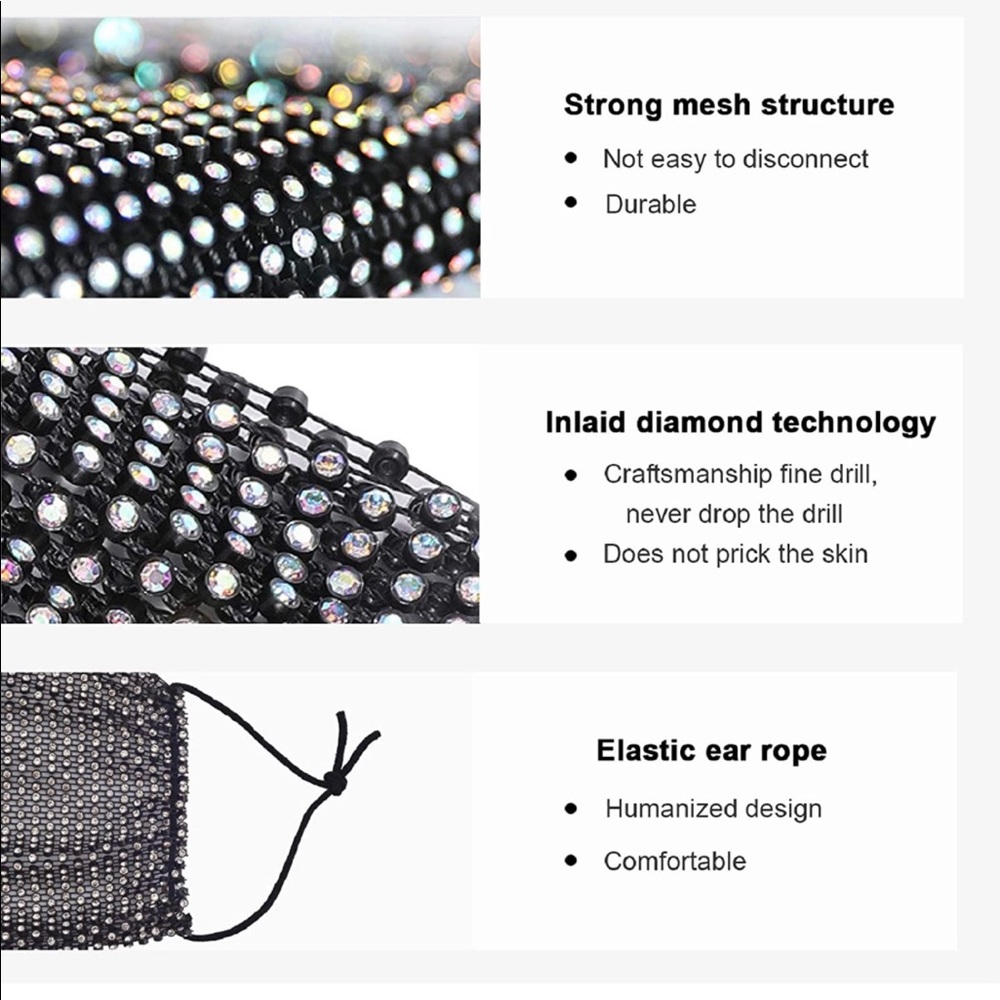 Breathable Rhinestone Mask - Picture 4 of 5